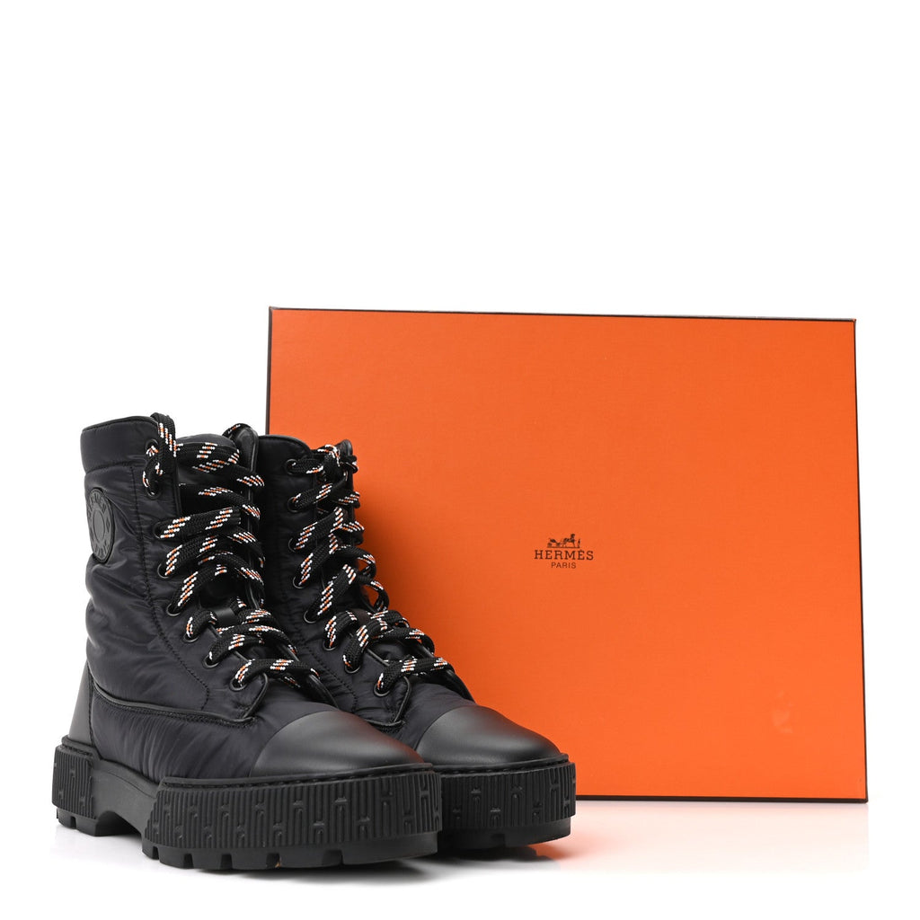 Calfskin Parachute Fresh Ankle Boots 35 Black