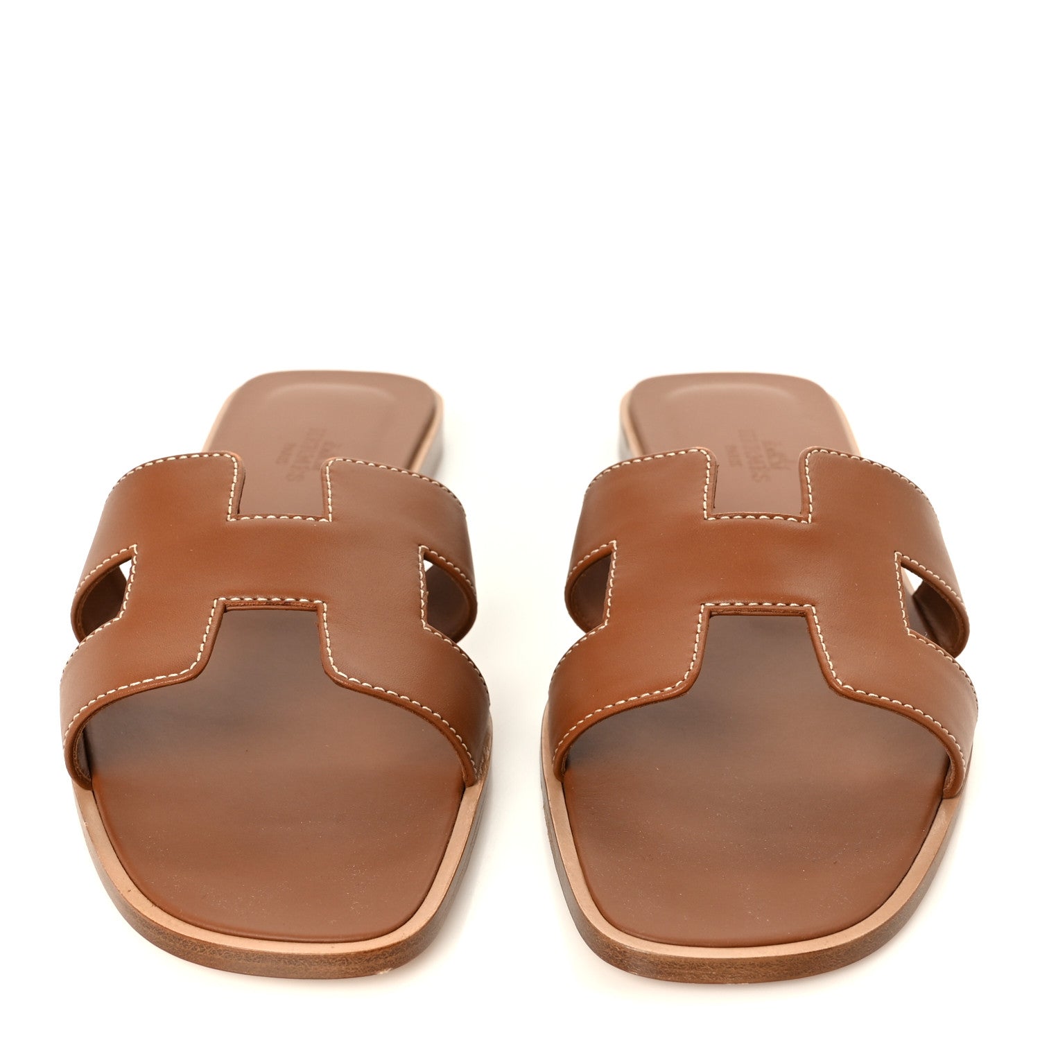 Box Calfskin Oran Sandals 37.5 Gold