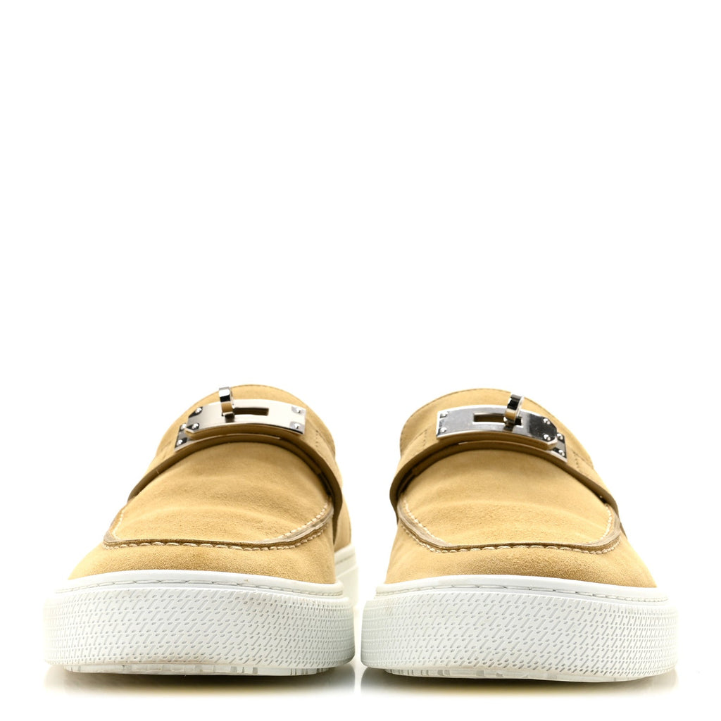Suede Goatskin Game Slip On Sneakers 41 Beige Lin