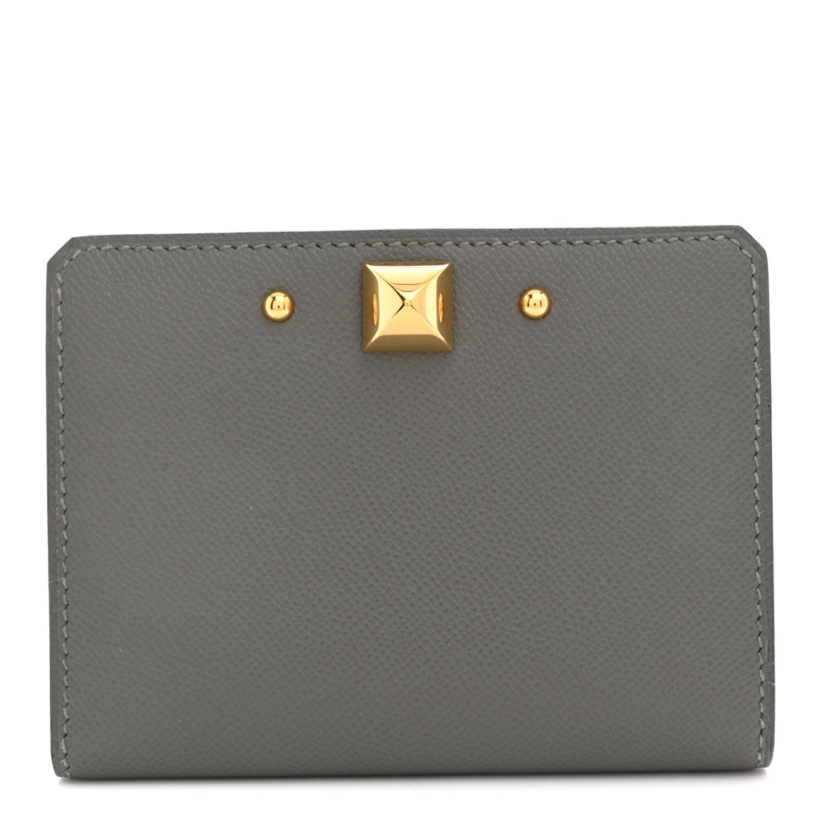 Madame Calfskin Medor Card Holder Gris Meyer