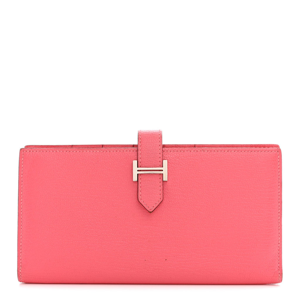 Chèvre Mysore Bearn Gusset Wallet Rose Lipstick