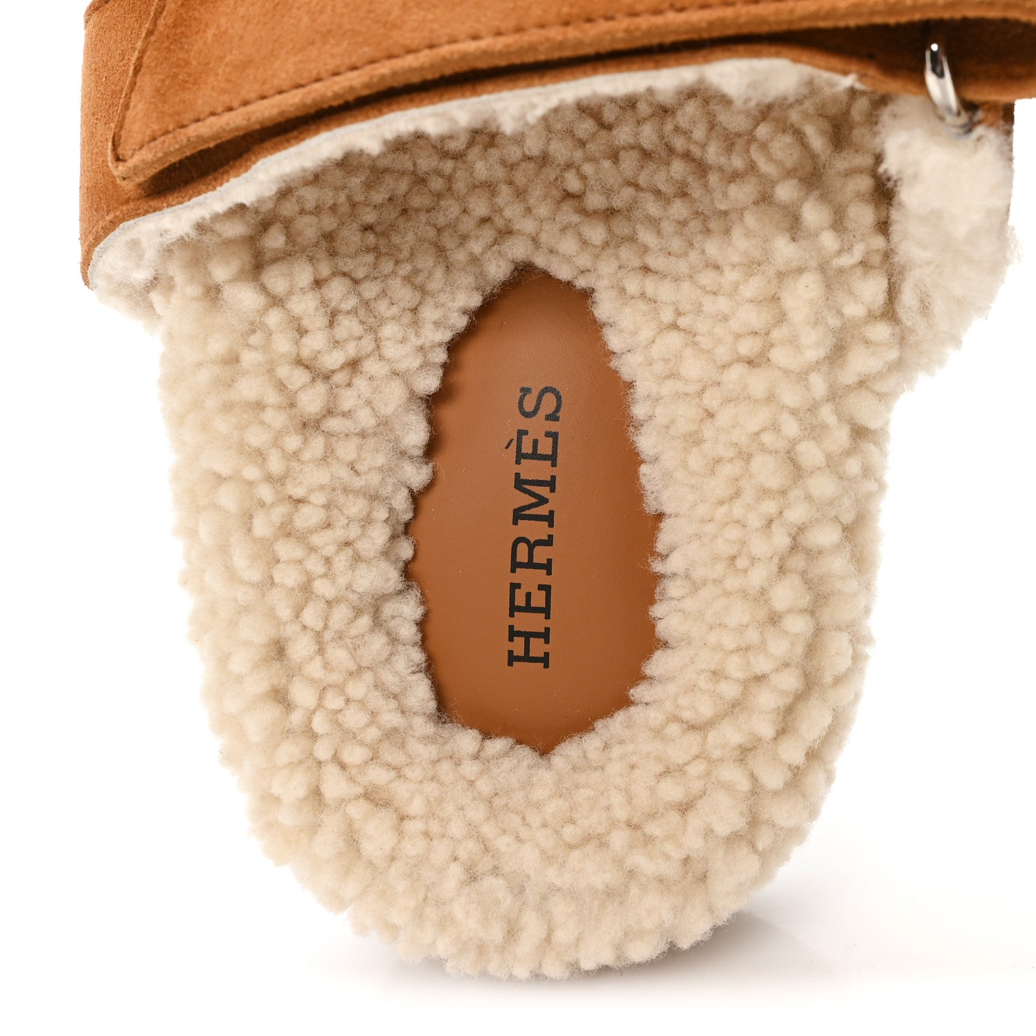 Suede Goatskin Woolskin Womens Chypre Sandals 36.5 Naturel Ecru