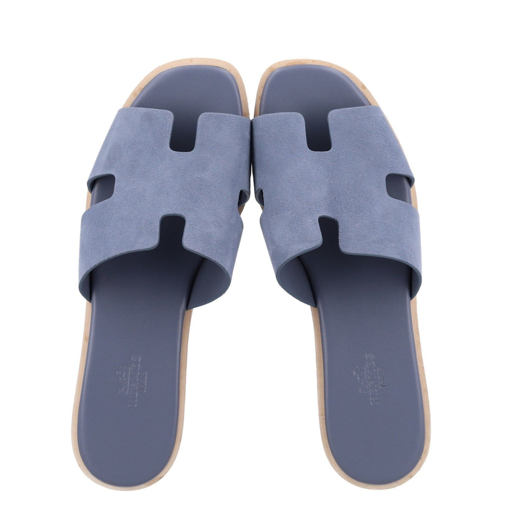 Suede Goatskin Cork Eze 30 Sandals 38 Bleu Grignon