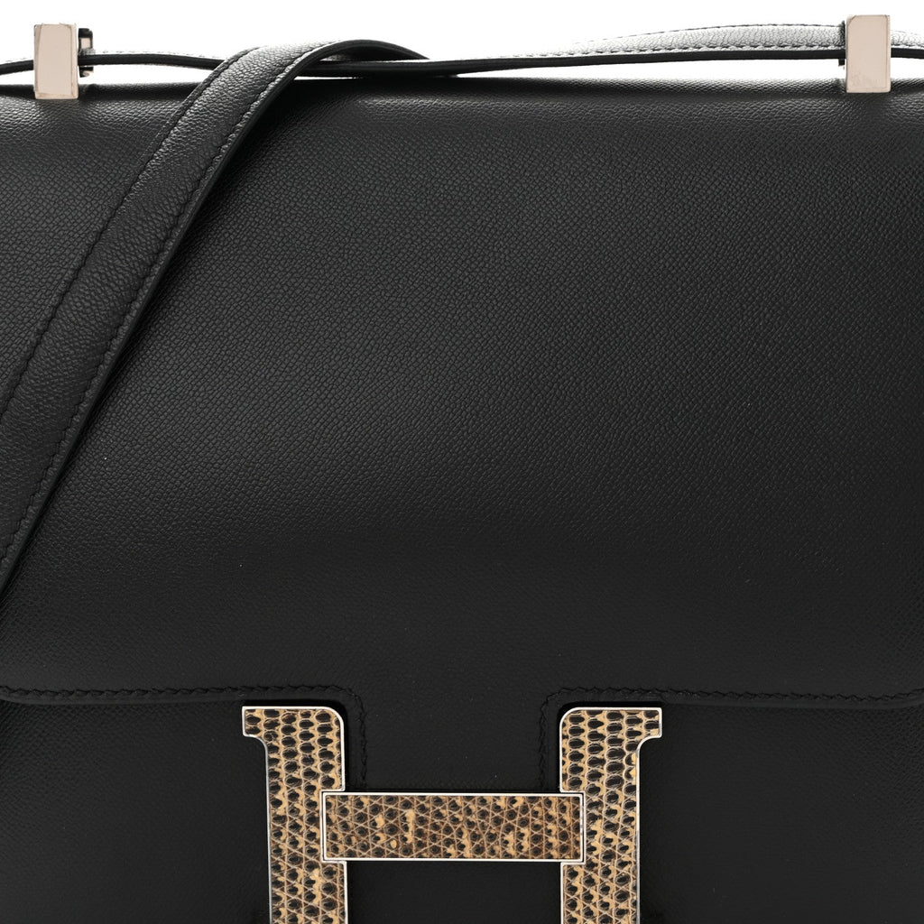 Madame Calfskin Lizard Constance 24 Black Ombre