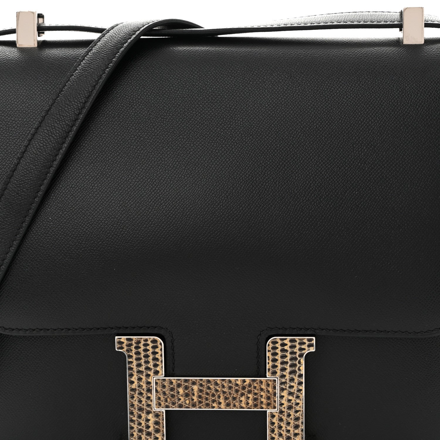 Madame Calfskin Lizard Constance 24 Black Ombre