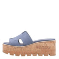Suede Goatskin Cork Eze 30 Sandals 38 Bleu Grignon