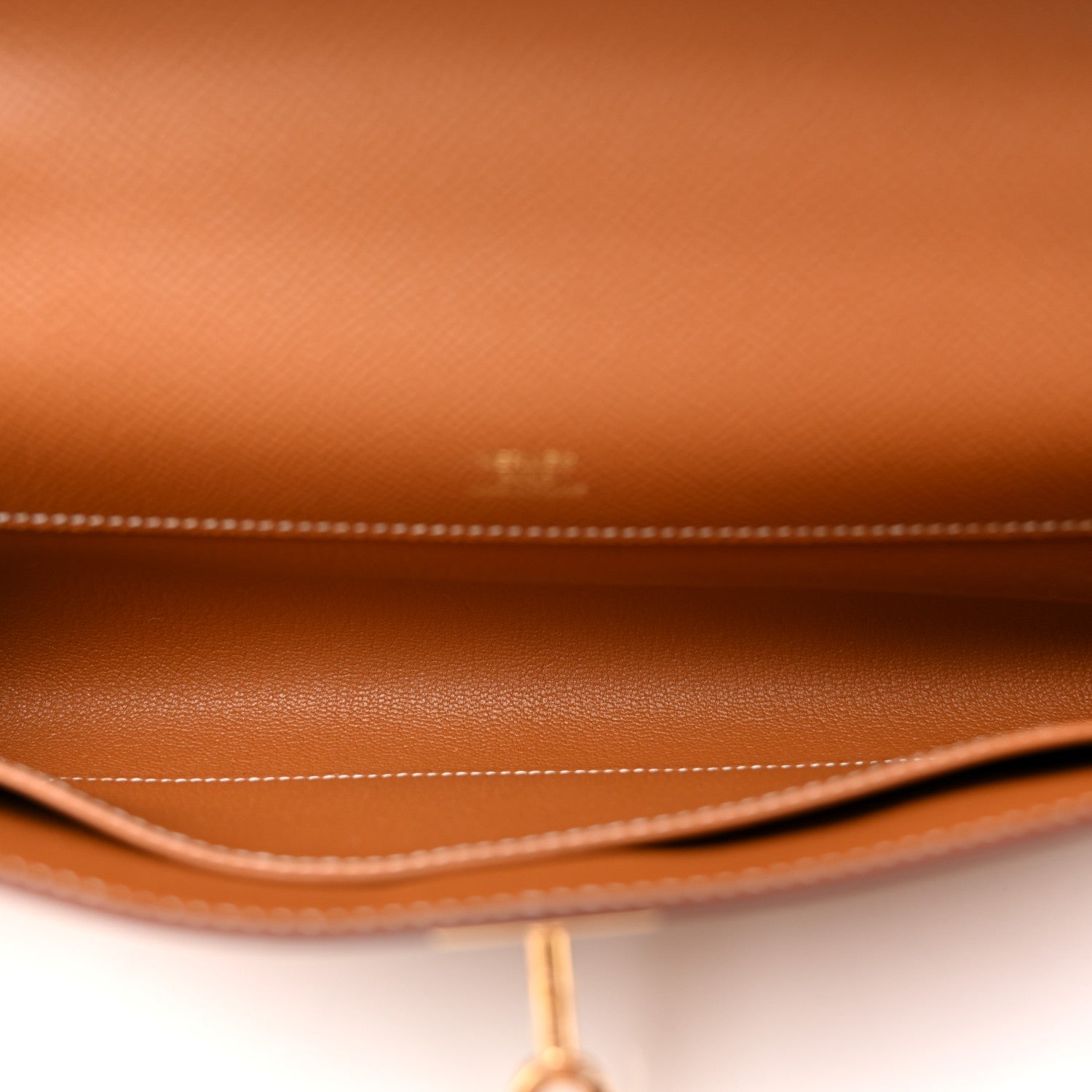 Epsom Kelly Cut Clutch Pochette Gold