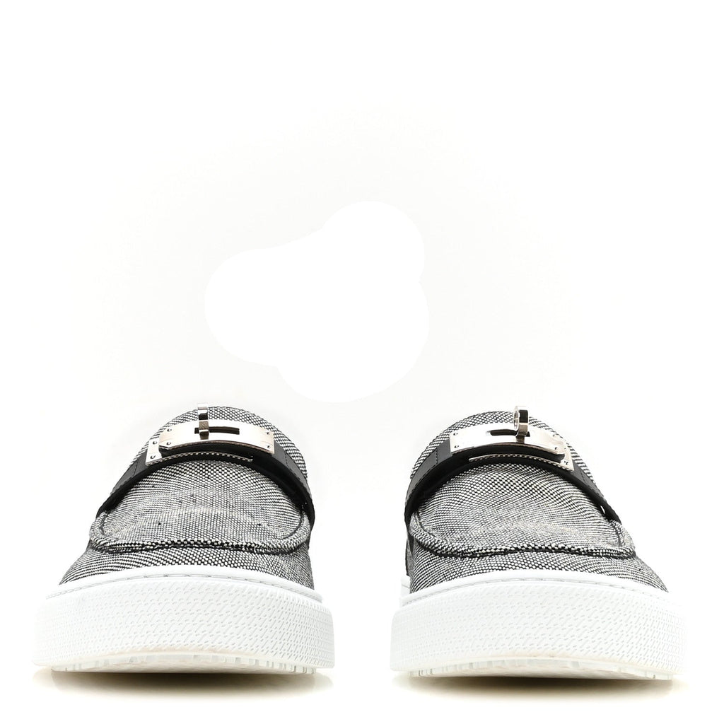 Toile De Coton Calfskin Game Slip On Sneakers 42.5 Prunoir Black