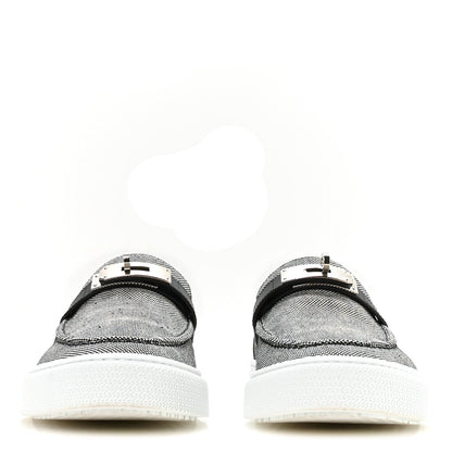 Toile De Coton Calfskin Game Slip On Sneakers 42.5 Prunoir Black