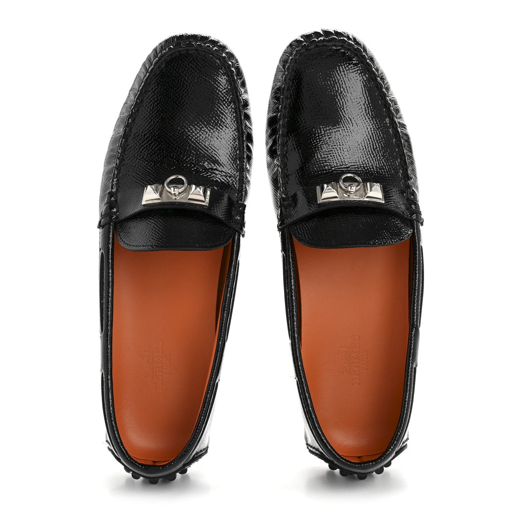 Patent Epsom Womens Irving Driving Moccasin Loafers 37 Black