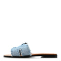 Denim Oran Fringe Sandals 40 Bleu Clair