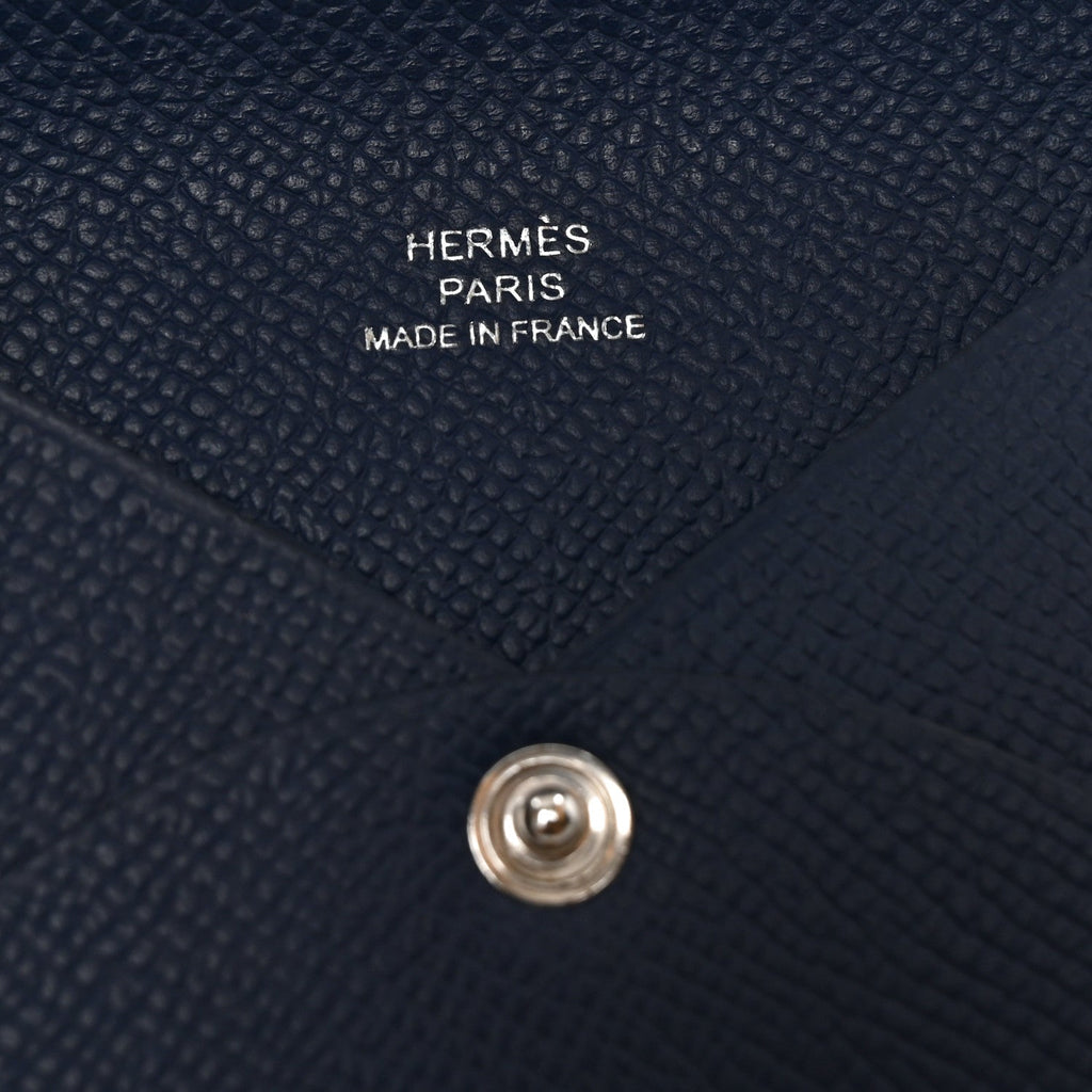 Epsom Calvi Card Case Bleu Tie