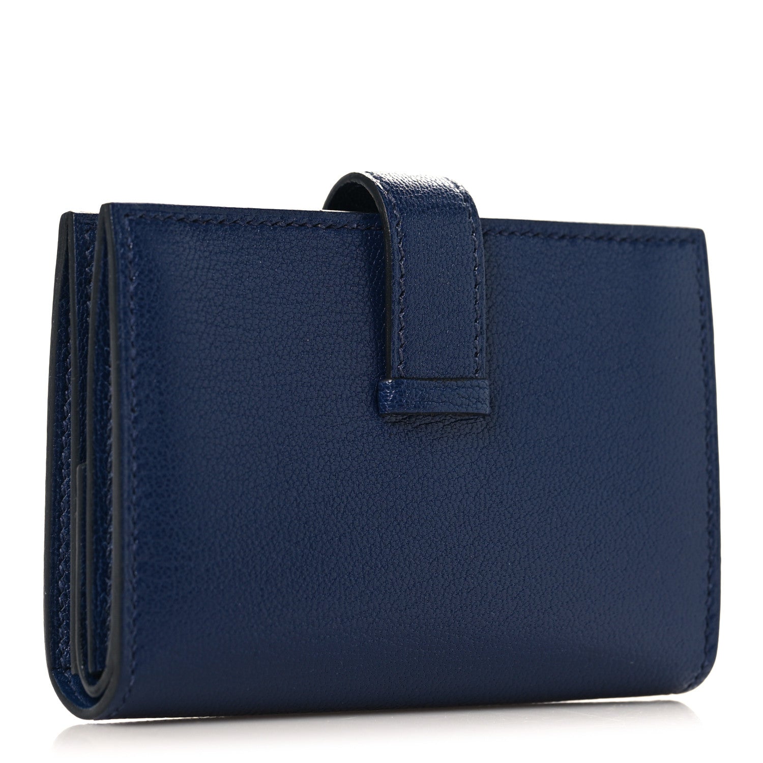 Chevre Mysore Mini Bearn Wallet Bleu Saphir