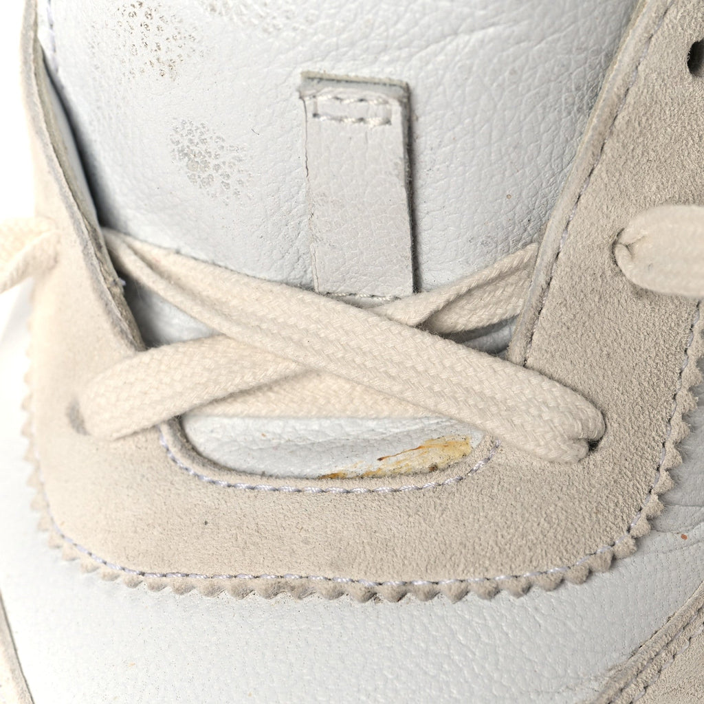 Calfskin Suede Goatskin Bouncing Sneakers 39 White