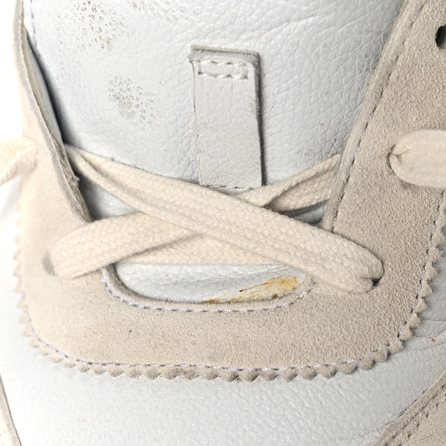Calfskin Suede Goatskin Bouncing Sneakers 39 White
