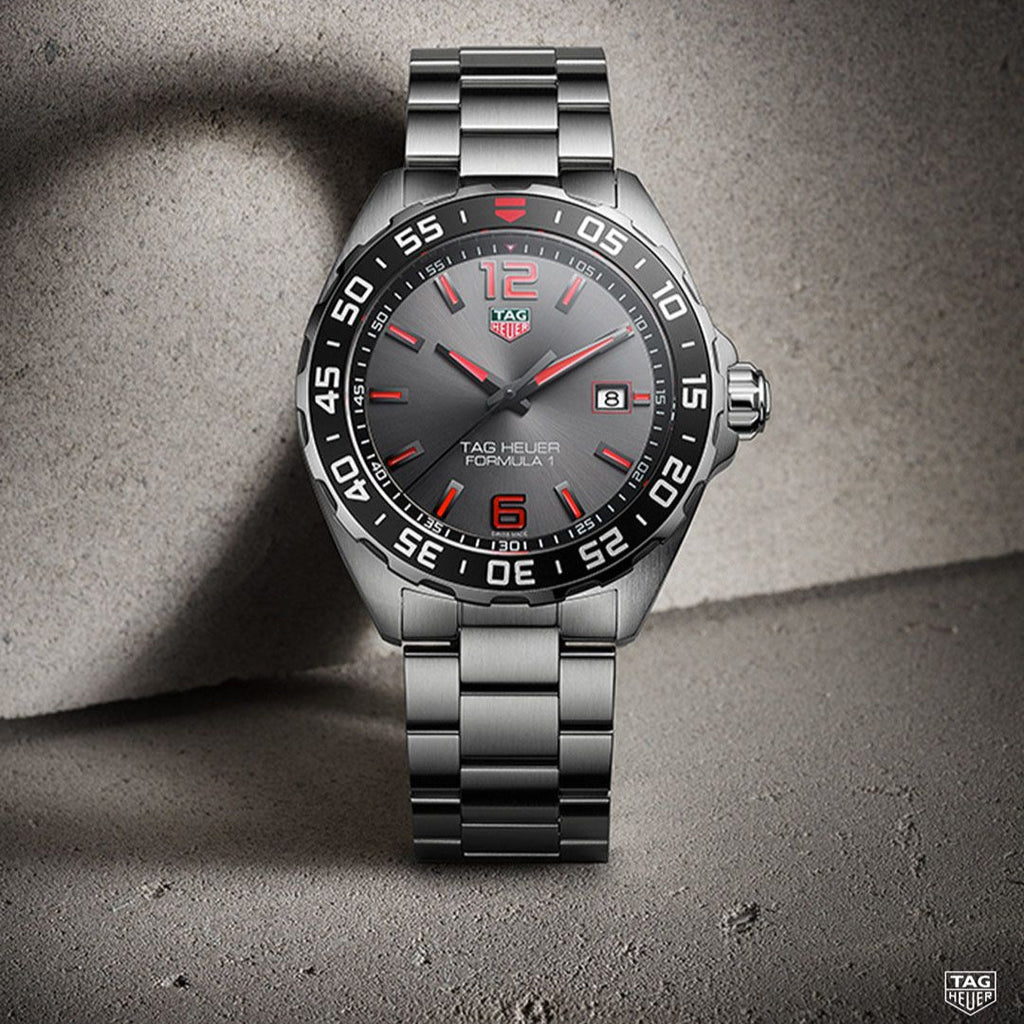 Tag Heuer Formula 1 Quartz Anthracite Dial Silver Steel Strap Watch for Men - WAZ1018.BA0842