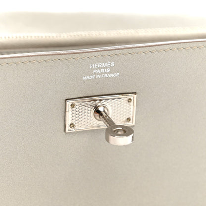 Box Guilloche Kelly Longue Wallet Gris Perle