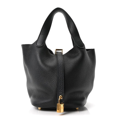 Taurillon Clemence Picotin Lock 18 PM Black