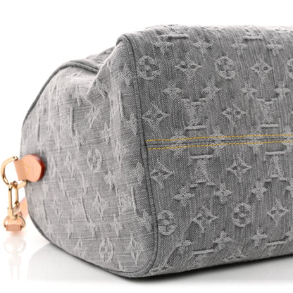 Monogram Denim Speedy Soft 30 Washed Gray