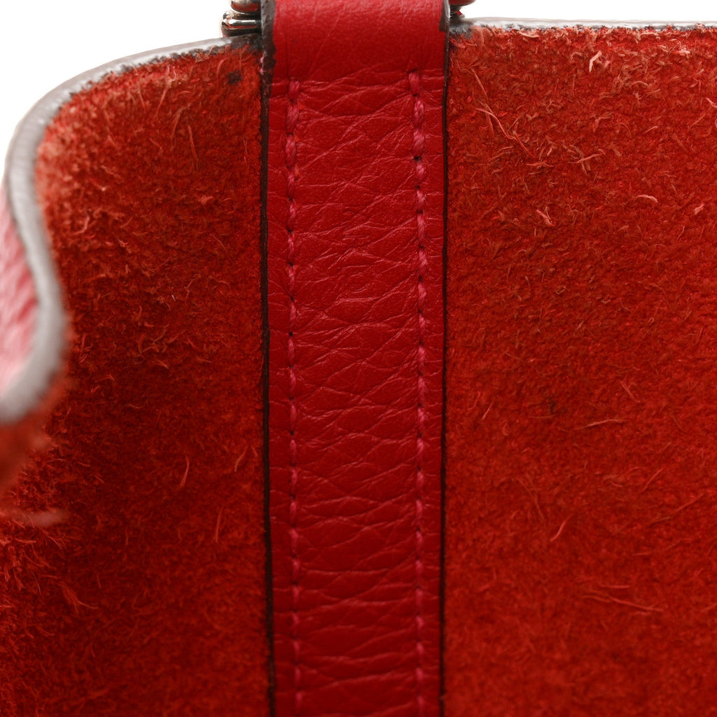 Taurillon Clemence Picotin Lock 22 MM Rouge Casaque