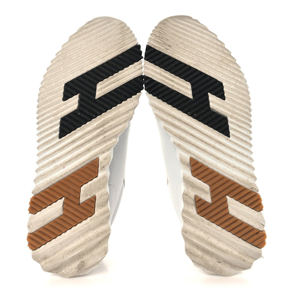Calfskin Suede Goatskin Bouncing Sneakers 39 White