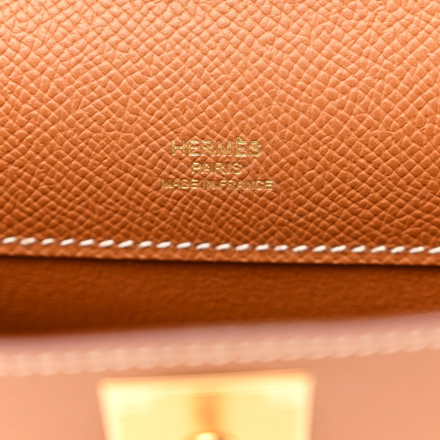 Epsom Kelly Cut Clutch Pochette Gold