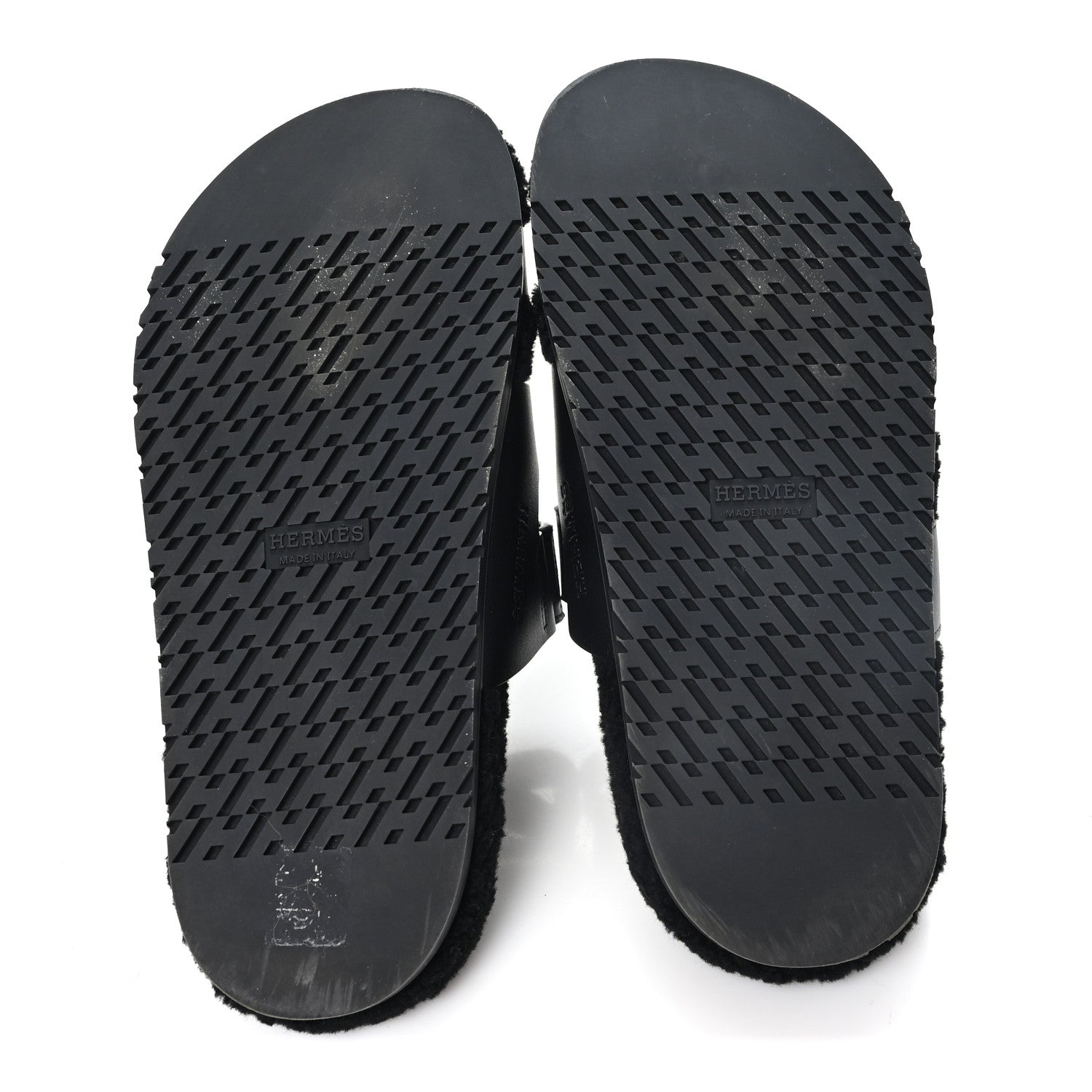 Calfskin Woolskin Womens Chypre Sandals 38 Black