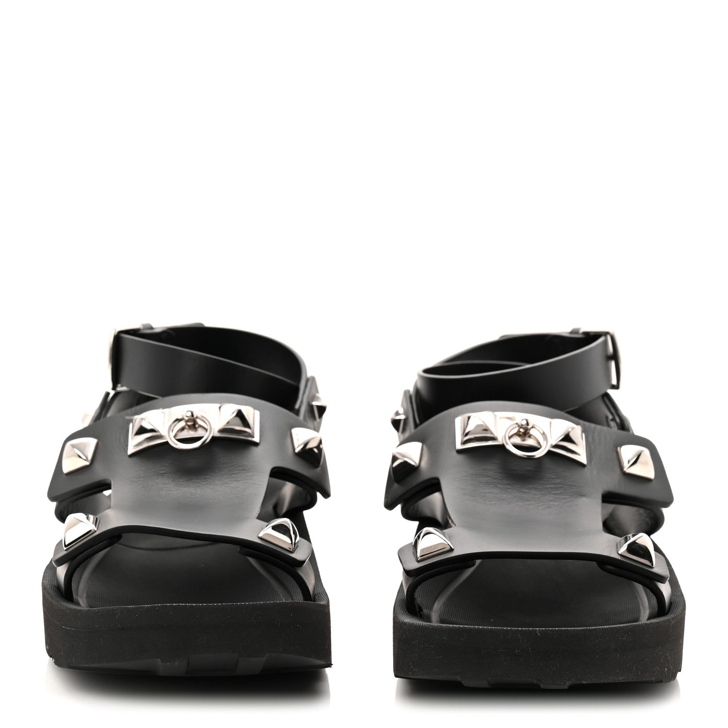 Calfskin Medor Studded Womens Intuition Sandals 37 Black