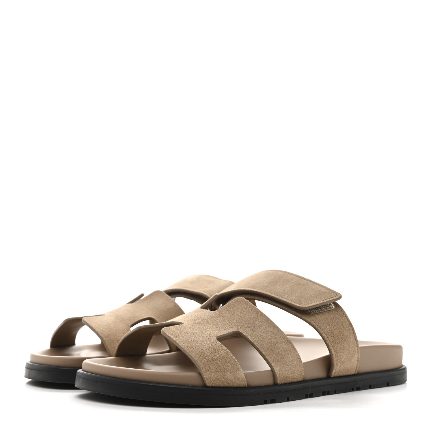 Suede Goatskin Womens Chypre Sandals 40.5 Beige Sable