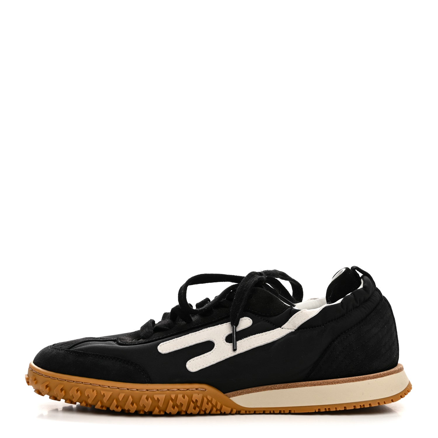 Parachute Fabric Suede Goatskin Jet Sneakers 38.5 Black White