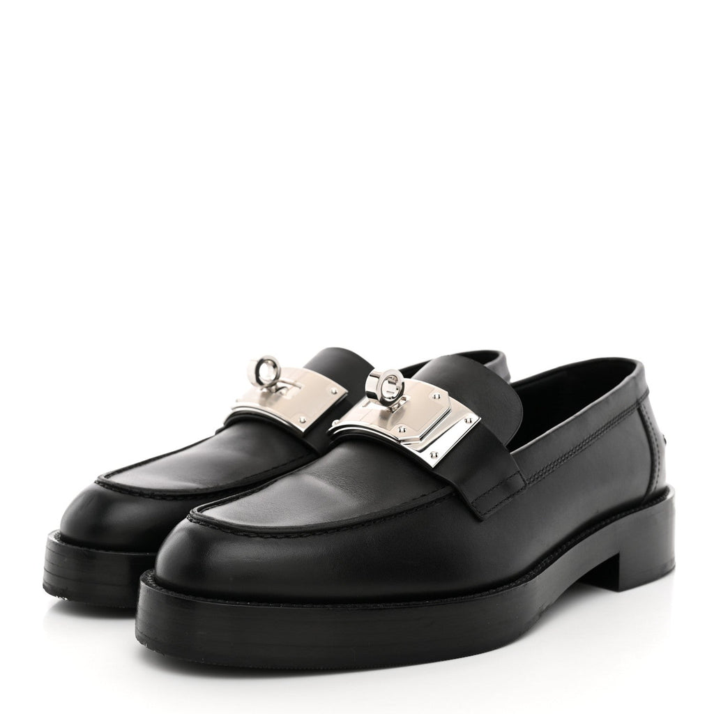 Calfskin Womens Hot Loafer 38 Black