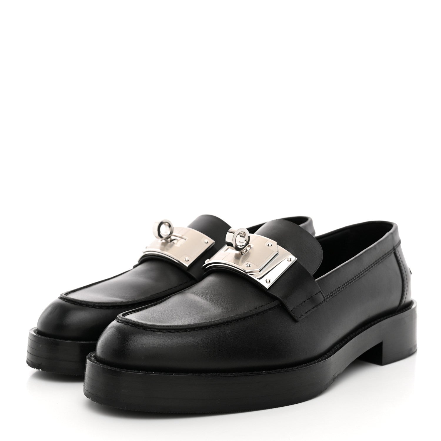 Calfskin Womens Hot Loafer 38 Black