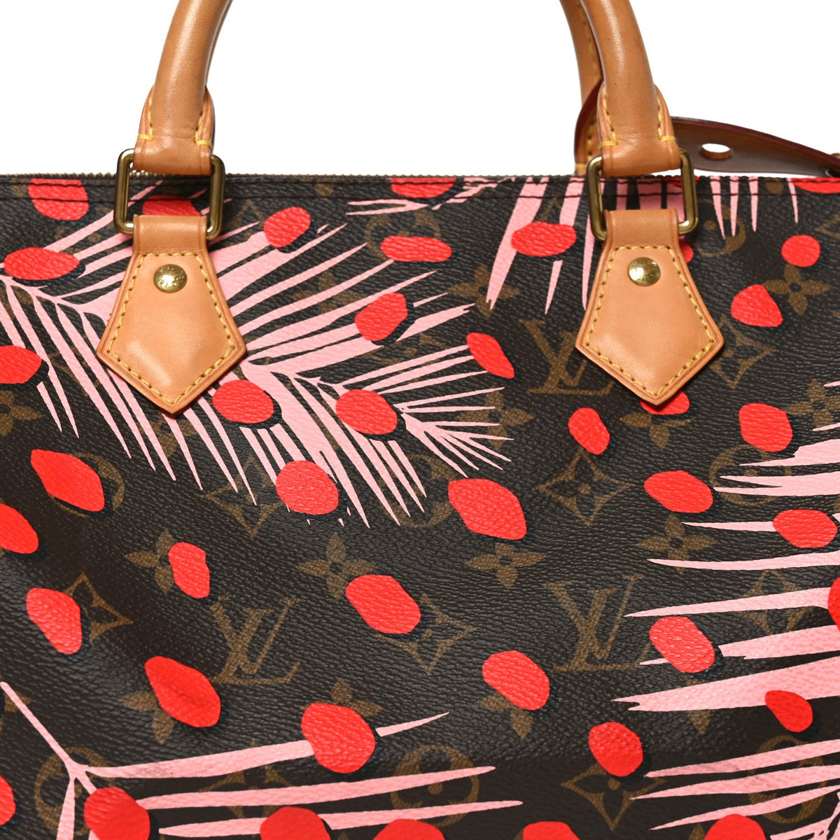 Monogram Jungle Dots Speedy 30 Sugar Pink Poppy