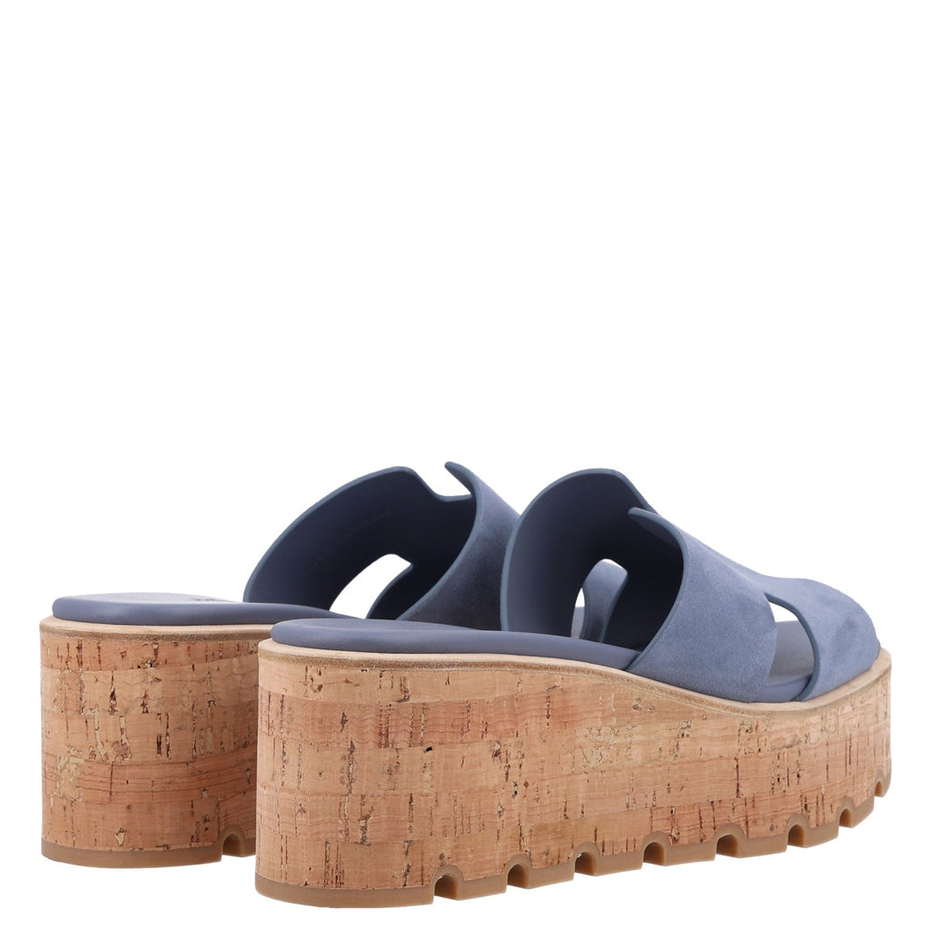 Suede Goatskin Cork Eze 30 Sandals 38 Bleu Grignon