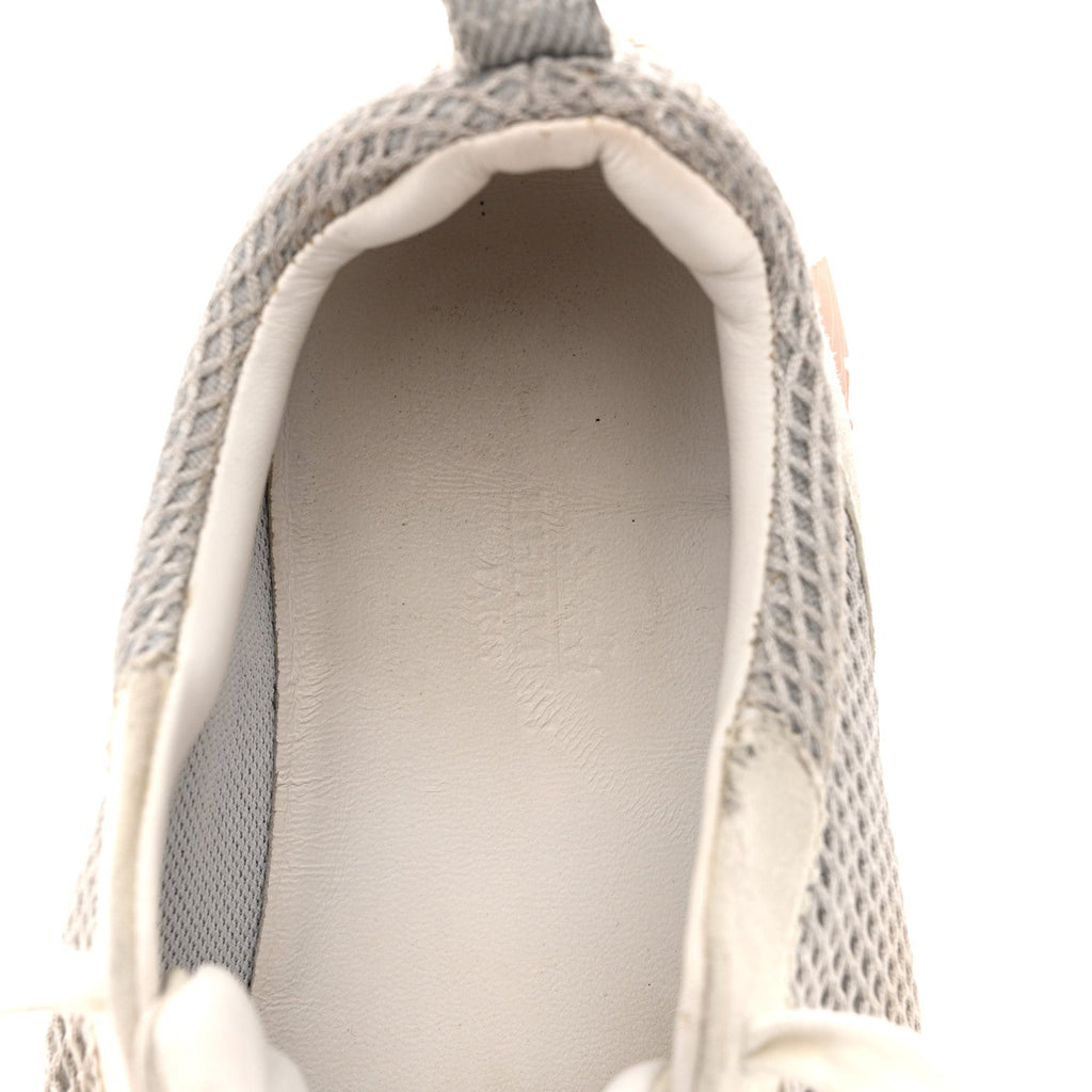 Air Mesh Suede Goatskin Bouncing Sneakers 35 Gris Lulea White