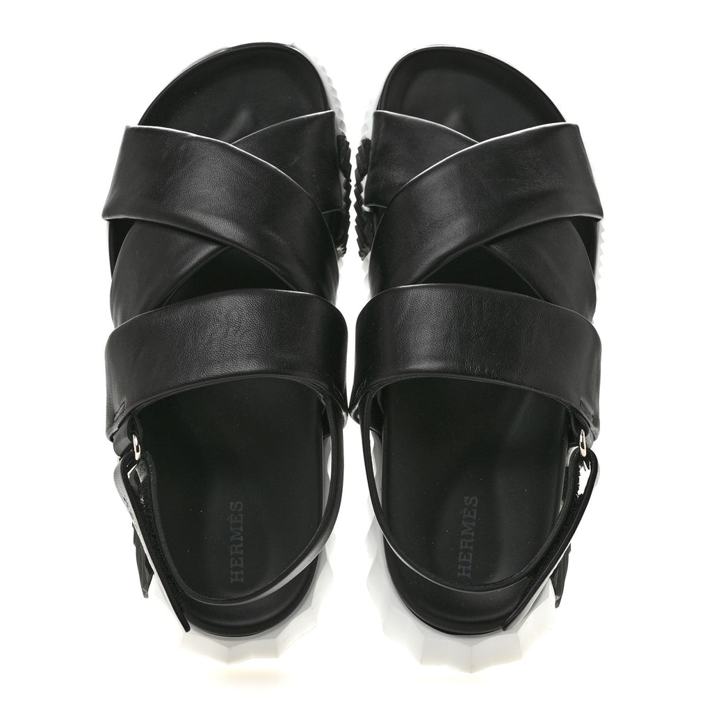 Calfskin Womens Electric Sandals 40 Black