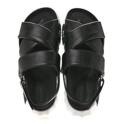 Calfskin Womens Electric Sandals 40 Black
