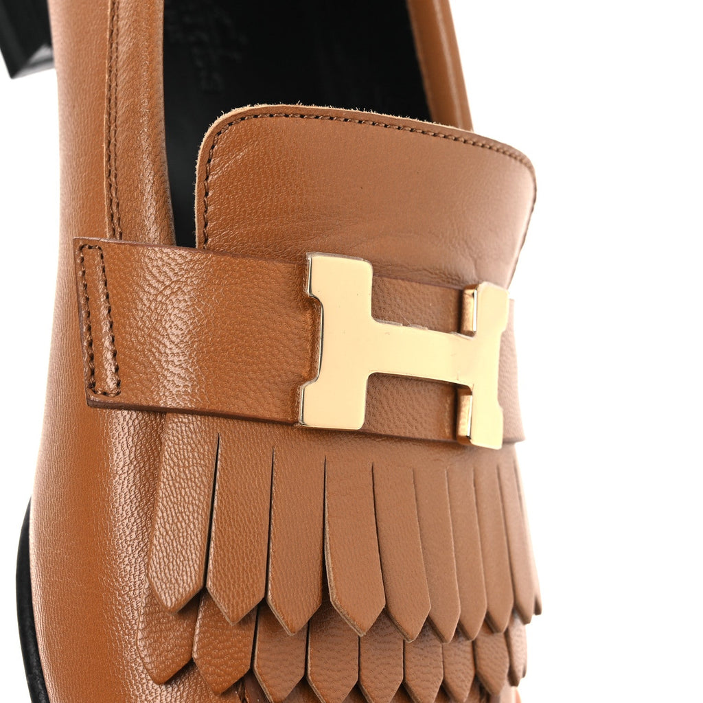 Goatskin Womens Royal Loafers 36 Naturel