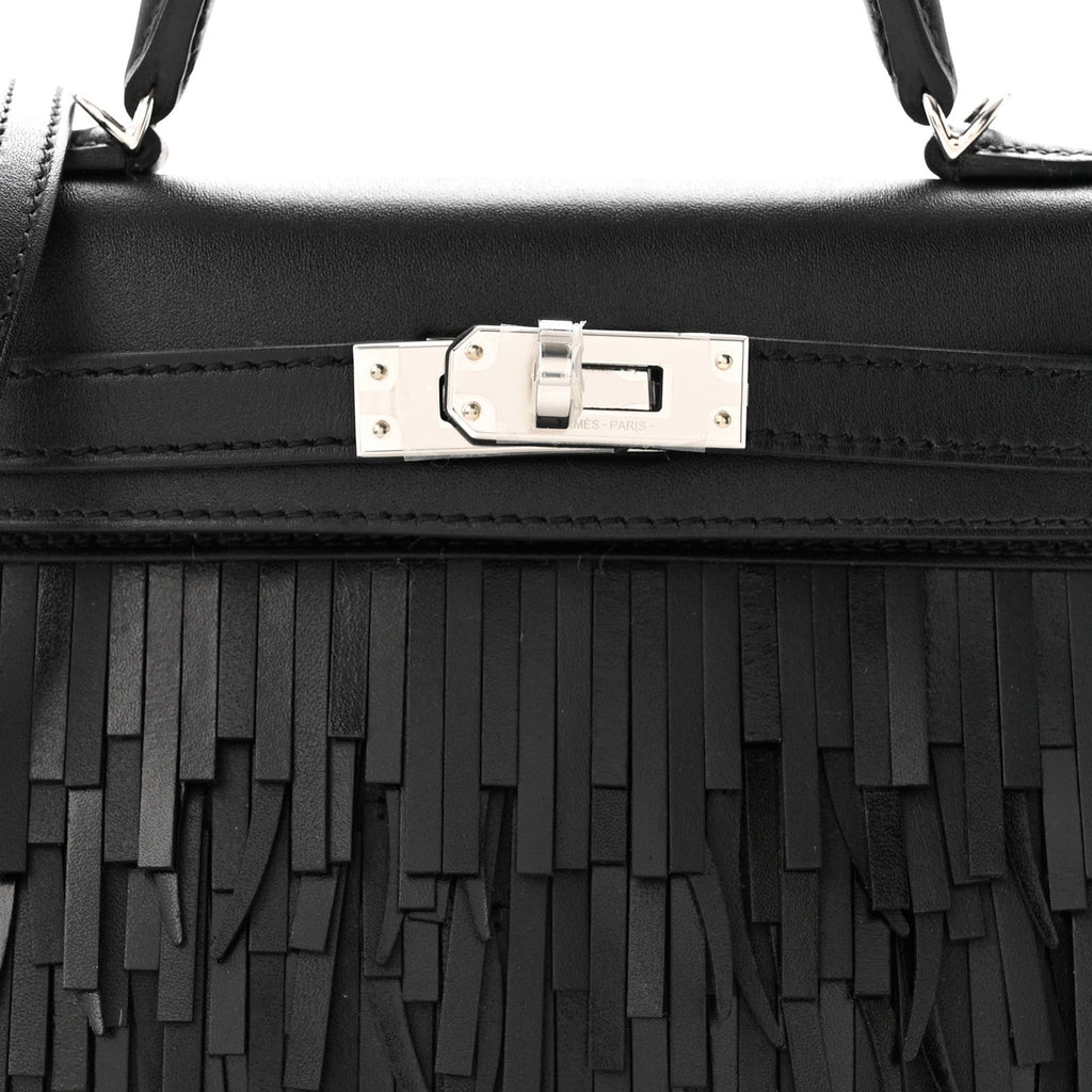 Tadelakt Sombrero Box Pampilles Mini Kelly Sellier 20 Black