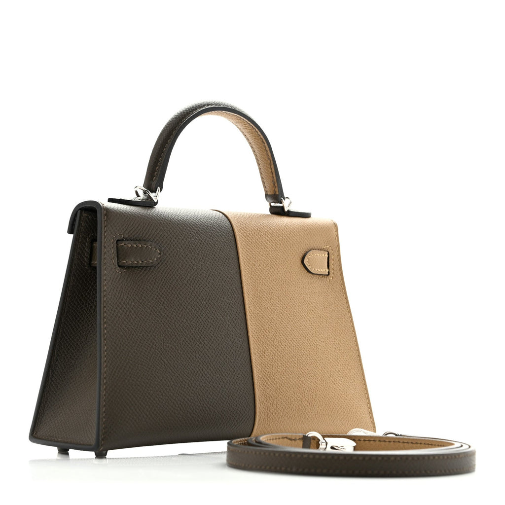 Epsom Casaque Mini Kelly Sellier 20 Vert Loden Dune Dark Bronze