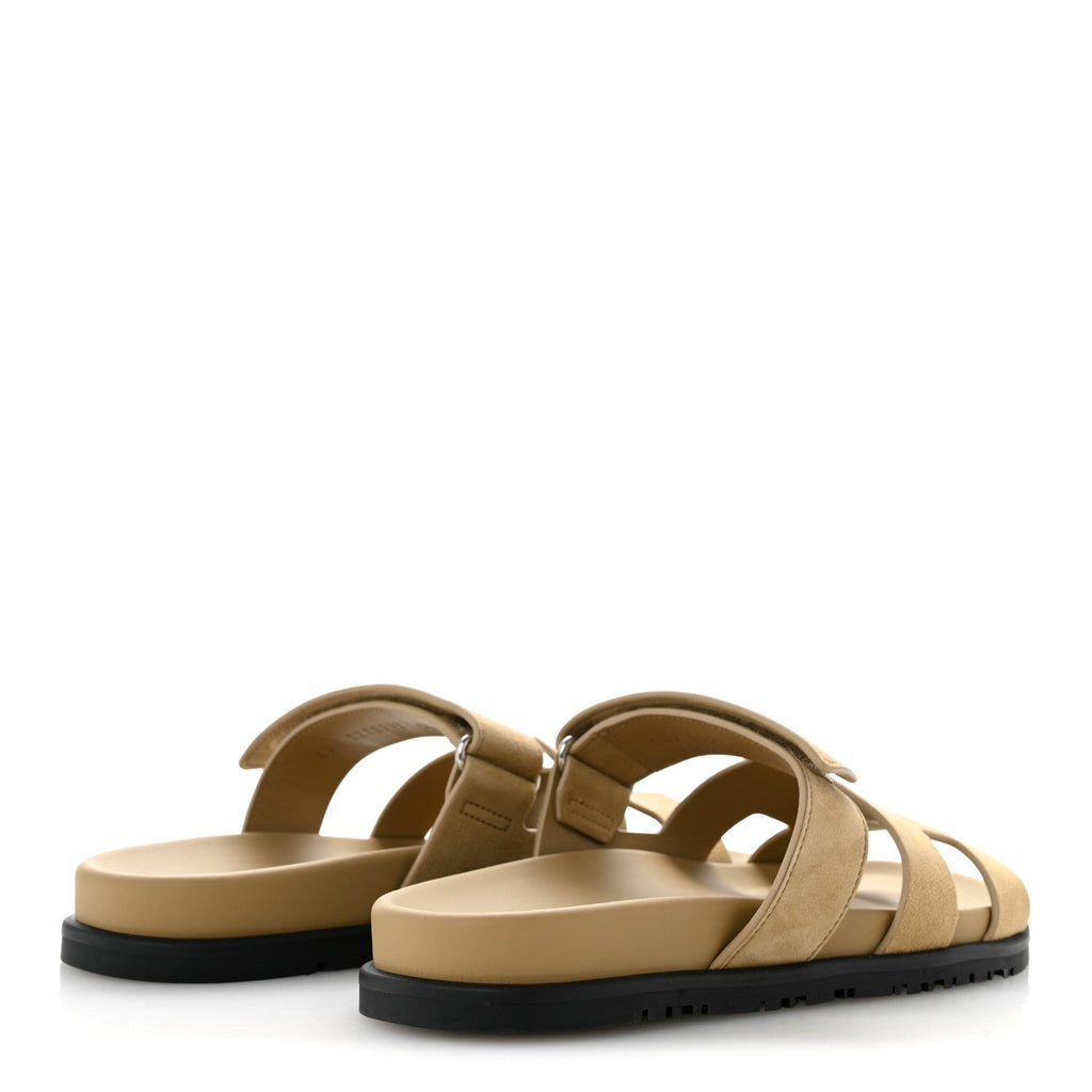 Suede Goatskin Womens Chypre Sandals 38 Beige Sable