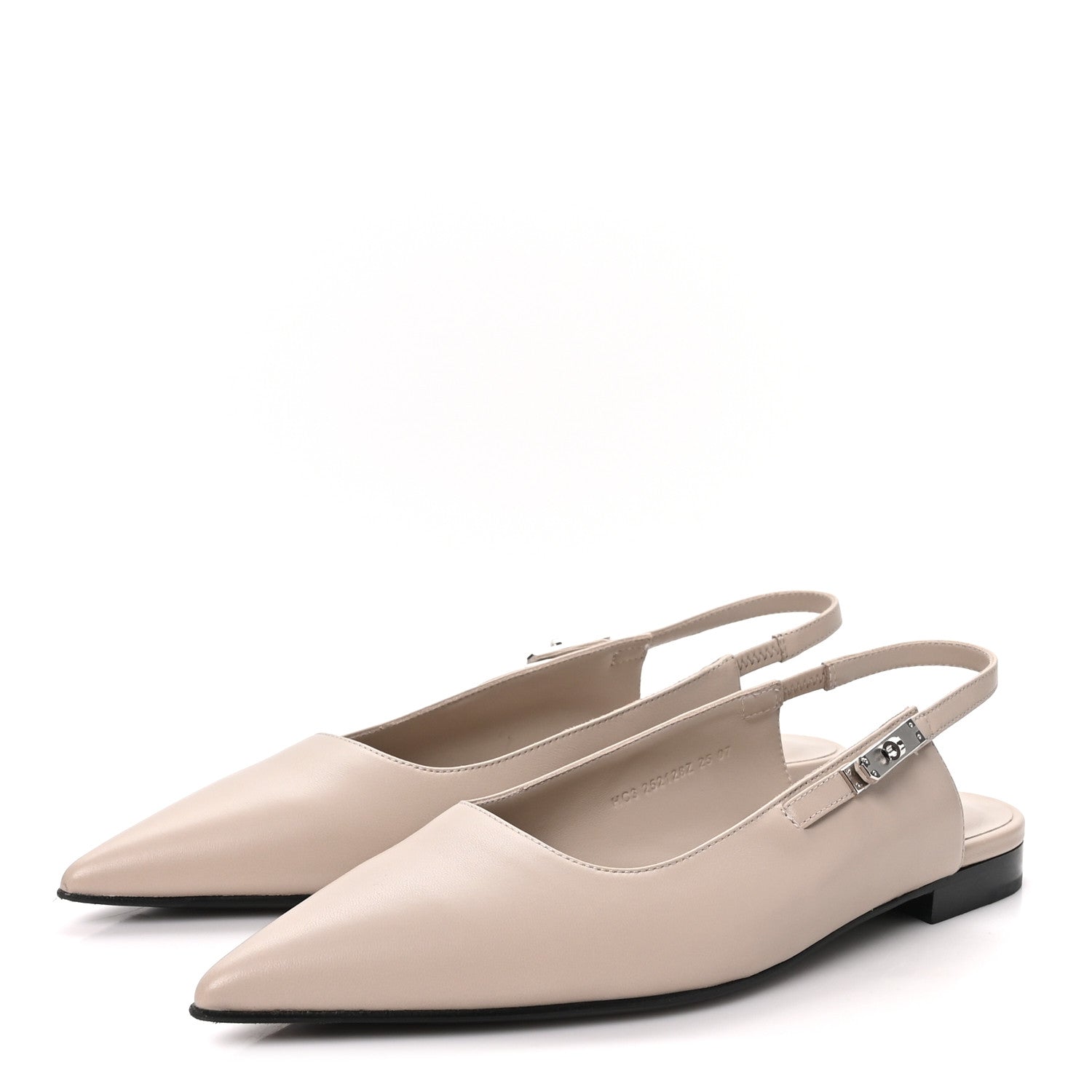 Nappa Lovely Slingback Flats 38.5 Beige Galet