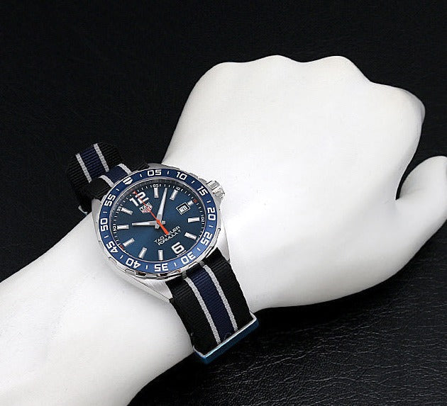 Tag Heuer Formula 1 Quartz Blue Dial Two Tone NATO Strap Watch for Men - WAZ1010.FC8197