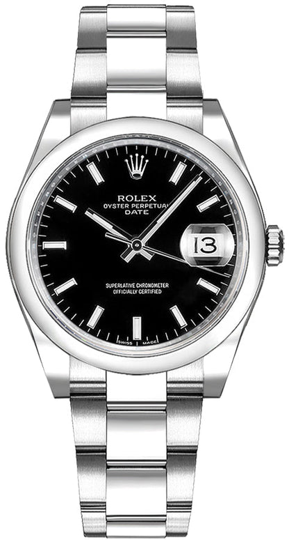 Rolex Oyster Perpetual Date 34 Black Dial Watch 115200
