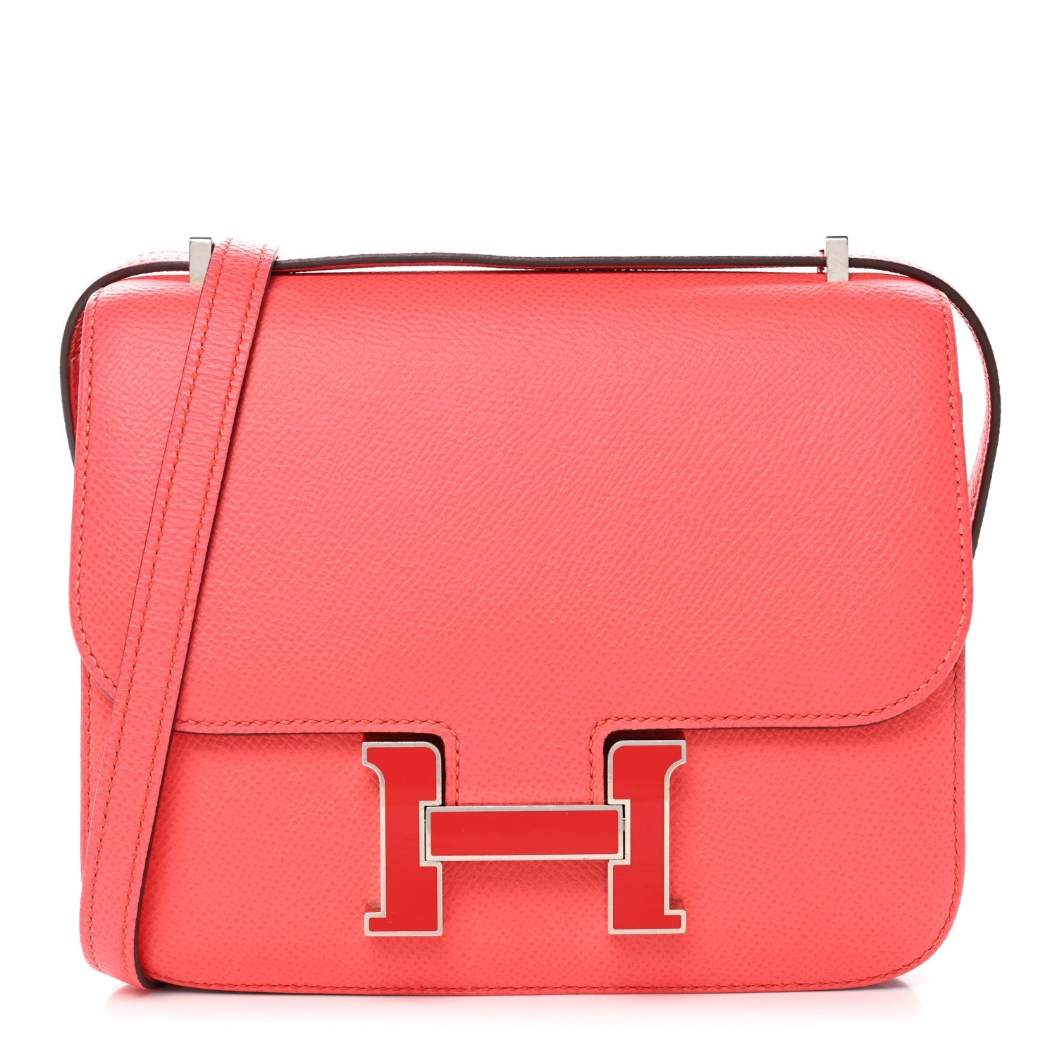 Epsom Enamel Constance 18 Rose Texas Rouge De Coeur