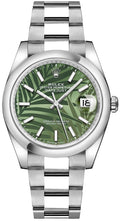 Rolex Datejust 36 Olive Green Palm Motif Dial Unisex Watch 126200-0020