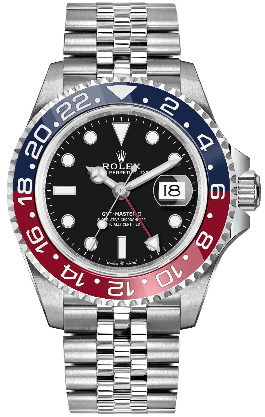 Rolex GMT-Master II Pepsi Luxury Men's Watch 126710BLRO-0001
