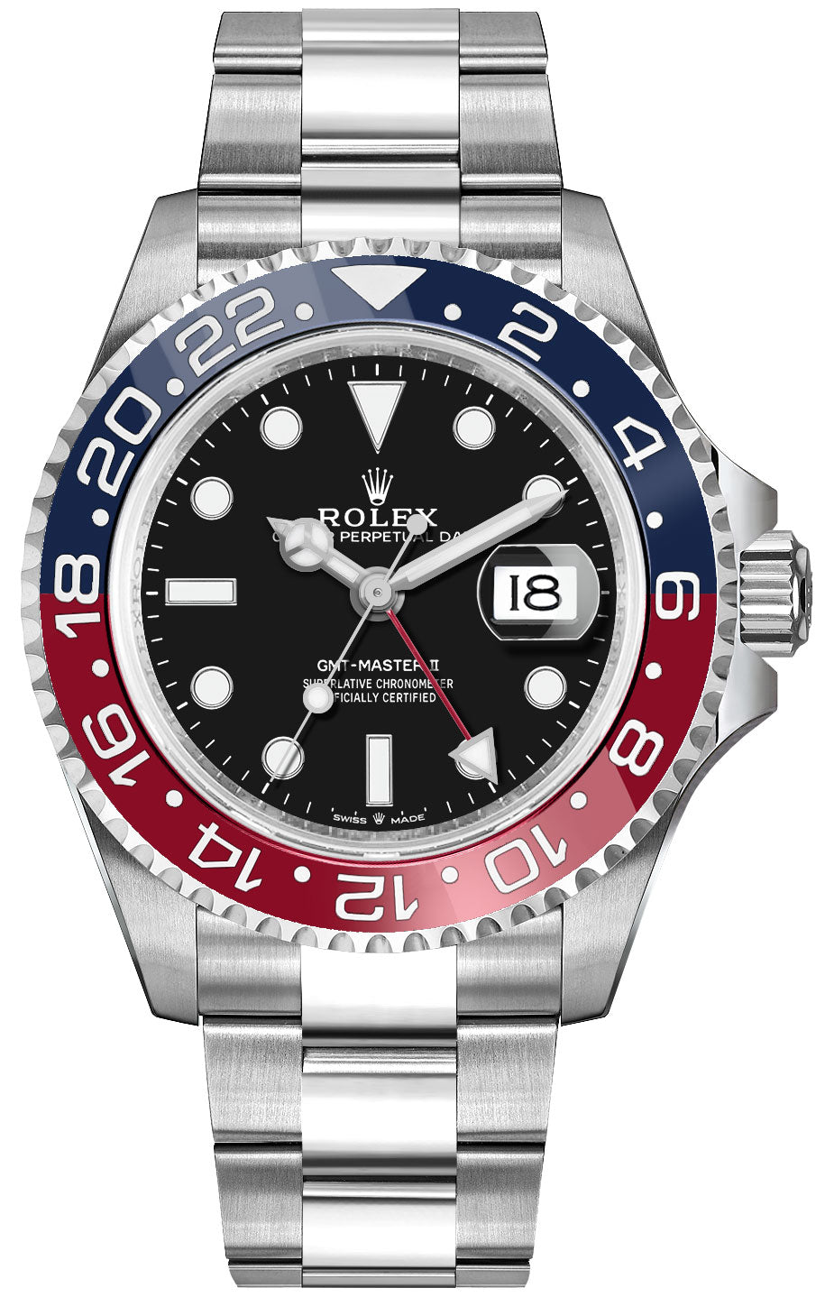 Rolex GMT-Master II Pepsi Oystersteel Men's Luxury Watch 126710BLRO-0002