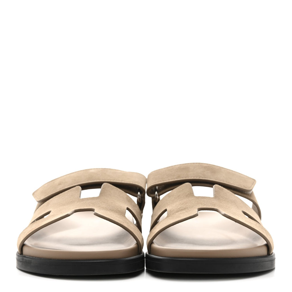 Suede Goatskin Womens Chypre Sandals 40.5 Beige Sable