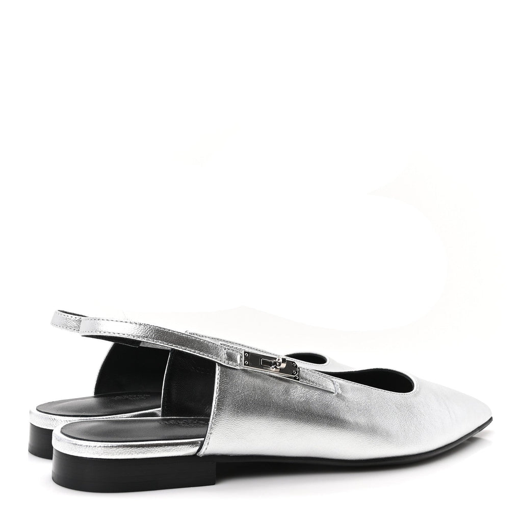 Nappa Lovely Slingback Flats 40 Gris Argent